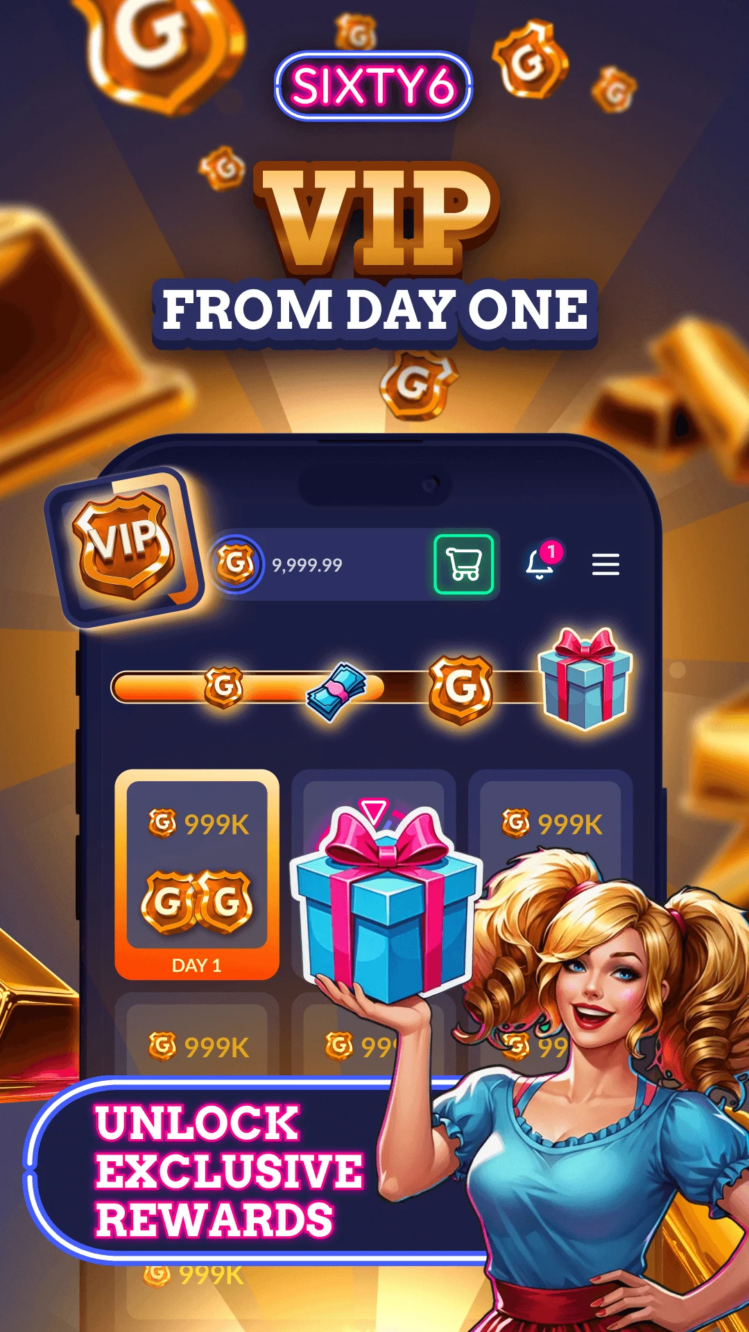 Sixty6 — Social Casino & Slots screenshot