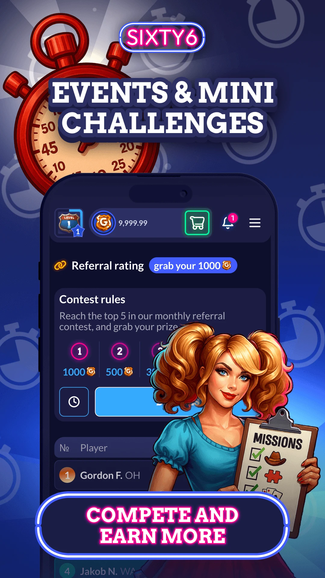 Sixty6 — Social Casino & Slots screenshot