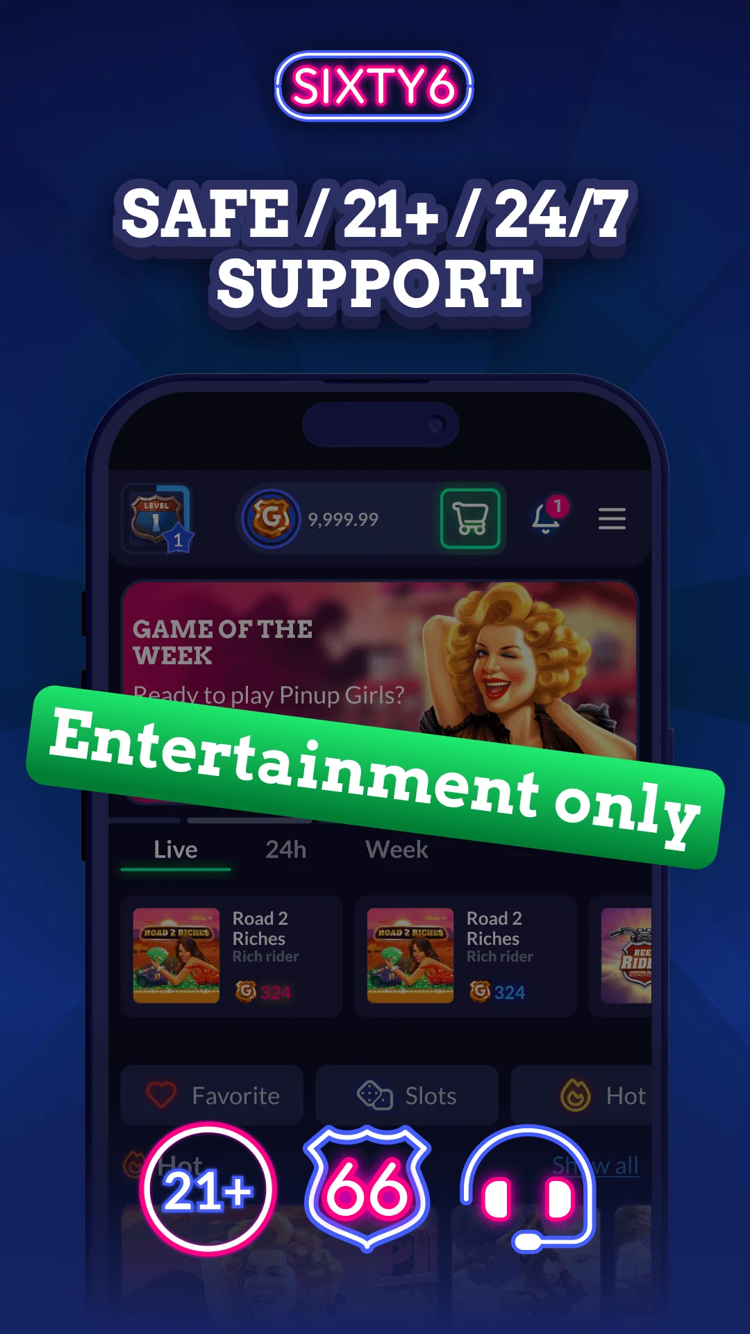 Sixty6 — Social Casino & Slots screenshot