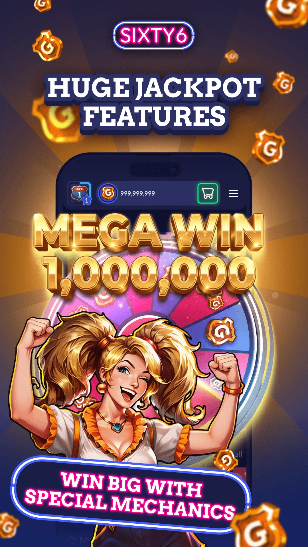 Sixty6 — Social Casino & Slots screenshot